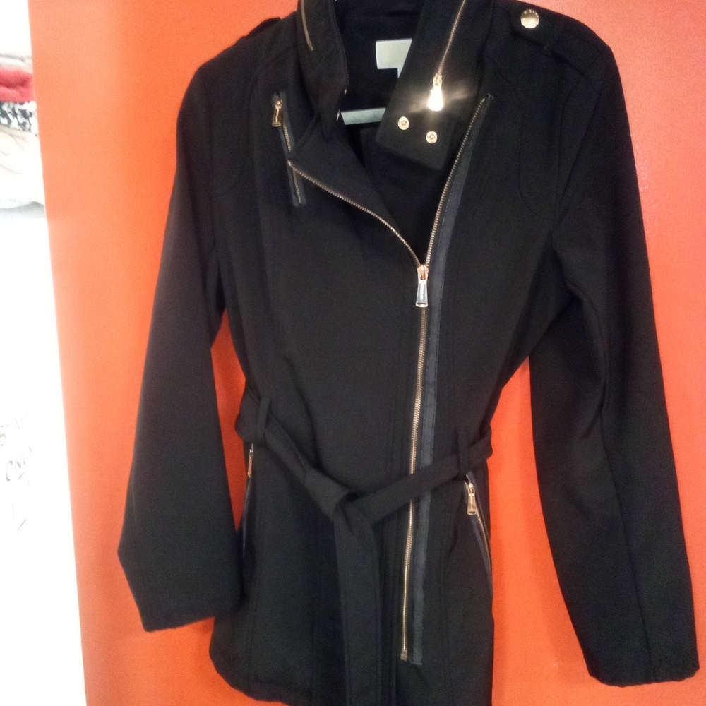 Michael Kors Black  Coat with Gold Zippers